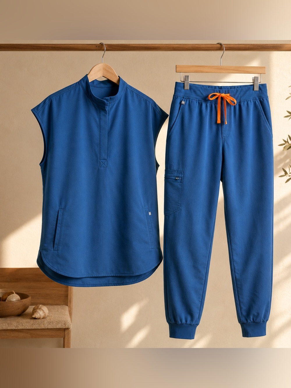 FIGS Women’s Blue Scrub Set – Medium Top + XL Petite Joggers